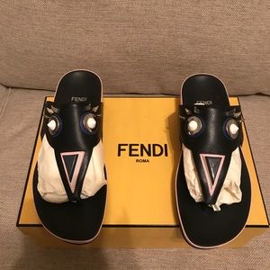 Fendi Thong Calf Leather Sandal